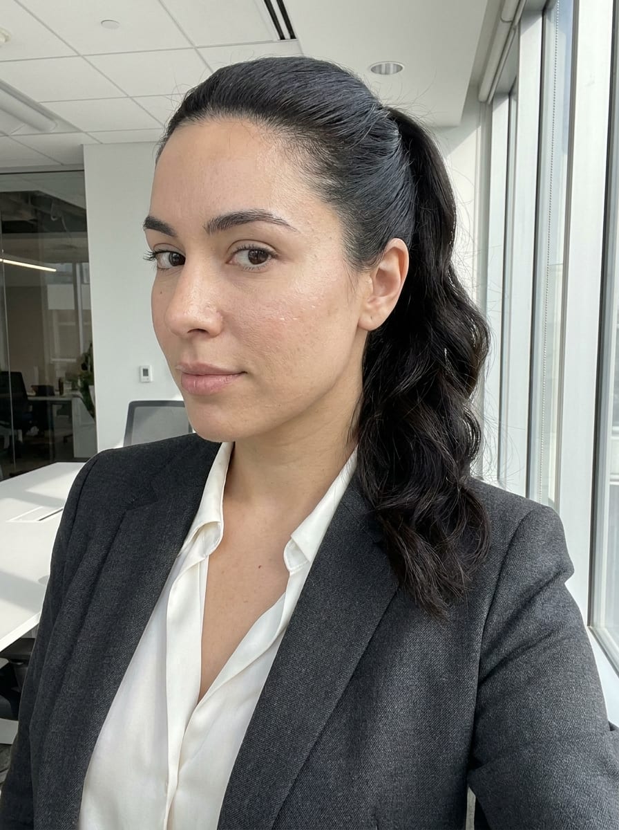 Hoher gepflegter Ponytail - Büro Frisur